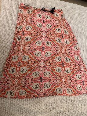 Lilly Pulitzer Pink and Coral Printed Midi Skirt